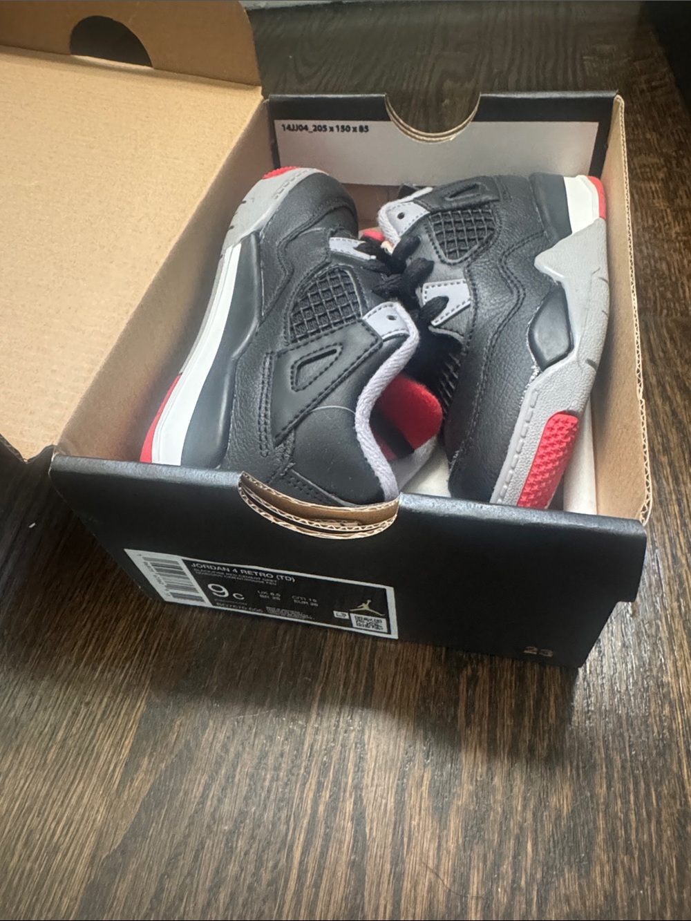 Jordan Kids Black, Gray & Red Retro Sneakers